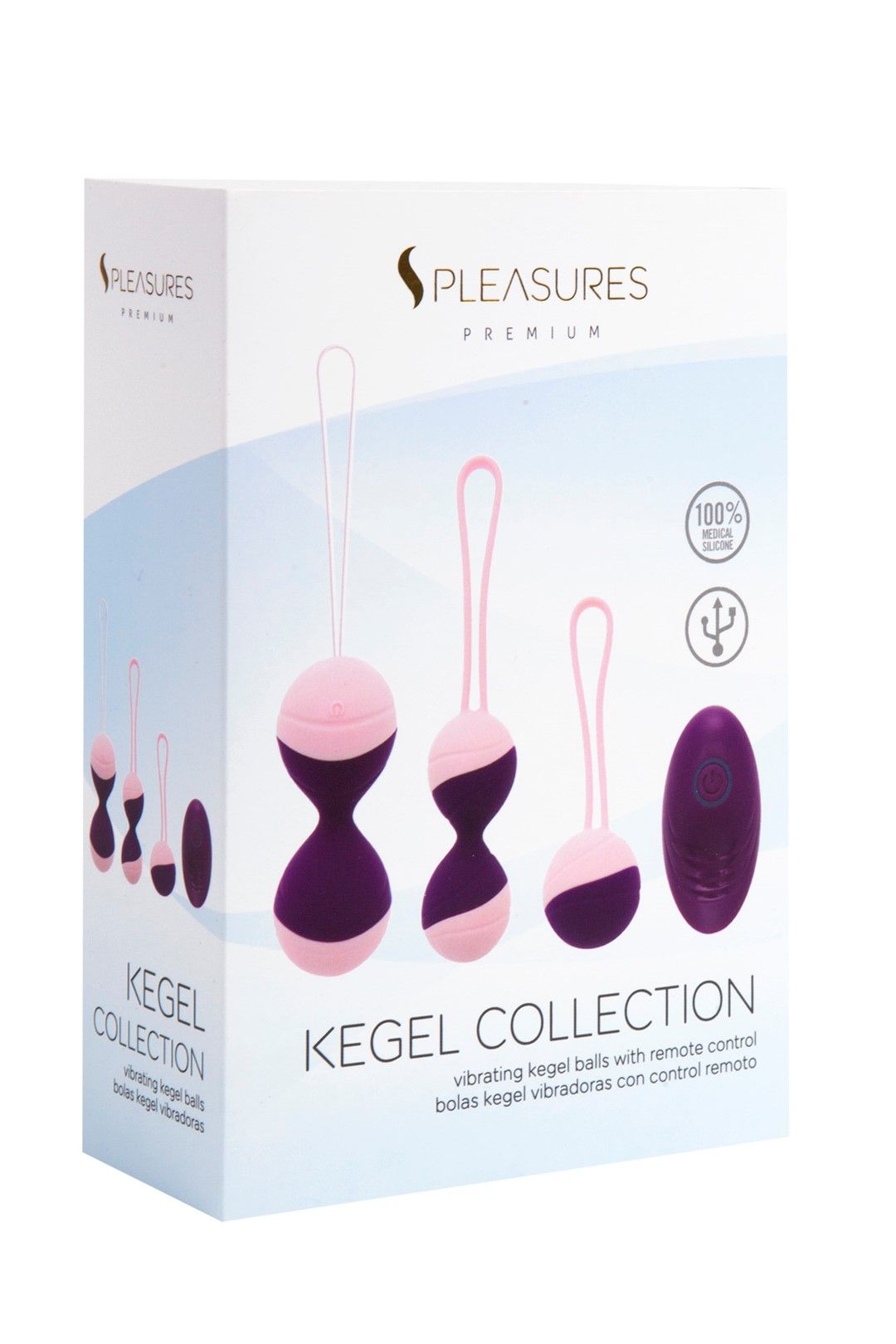 Набор вагинальных шариков Pleasures Premium Kegel Collection, 3 шт (фиолетовый)