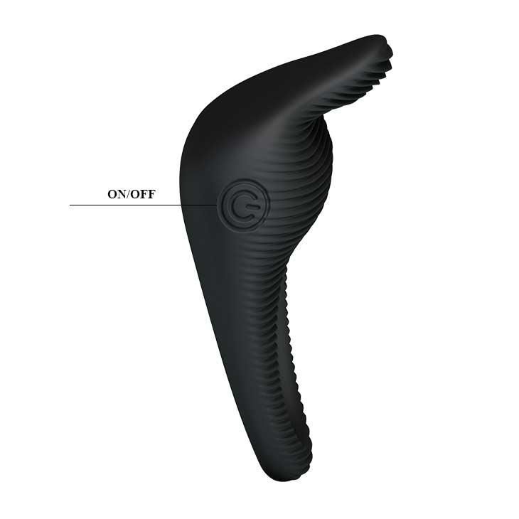 Эрекционное кольцо Pretty Love Thimble Vibrating Cock Ring, 6 см (черный)