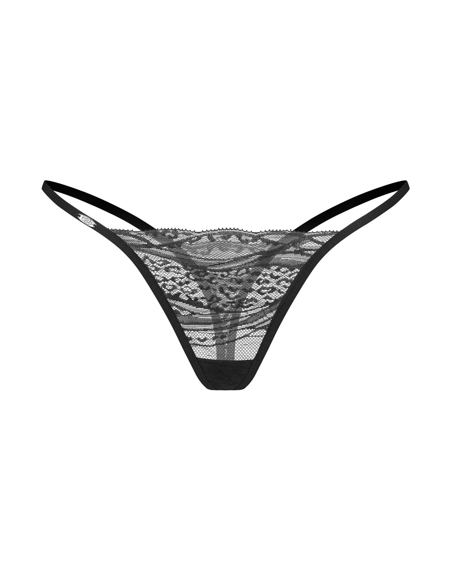 Комплект стрингов Obsessive Clara S/M, 2 шт (черный)