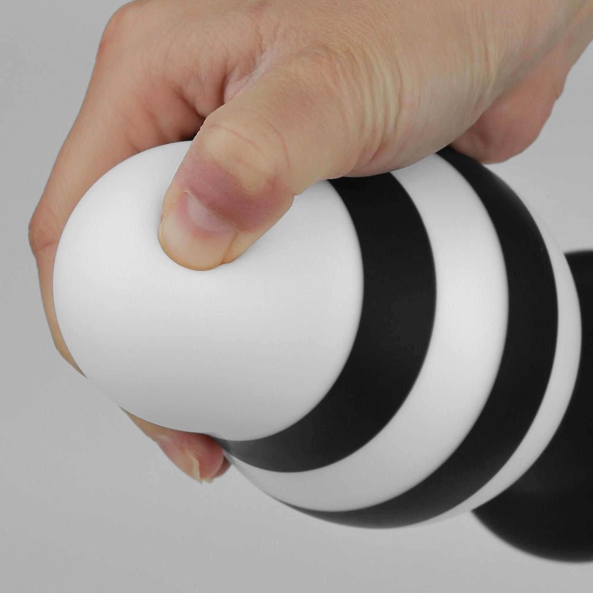 Korek analny LoveToy X-Missioner, 17 cm (czarny-biały)