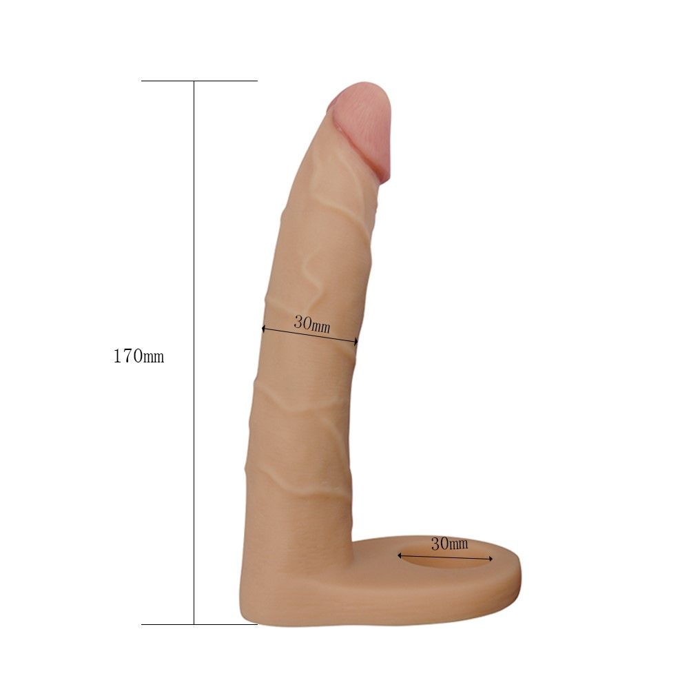 Насадка на пенис для двойного проникновения Lovetoy The Ultra Soft, 17 см (телесный)