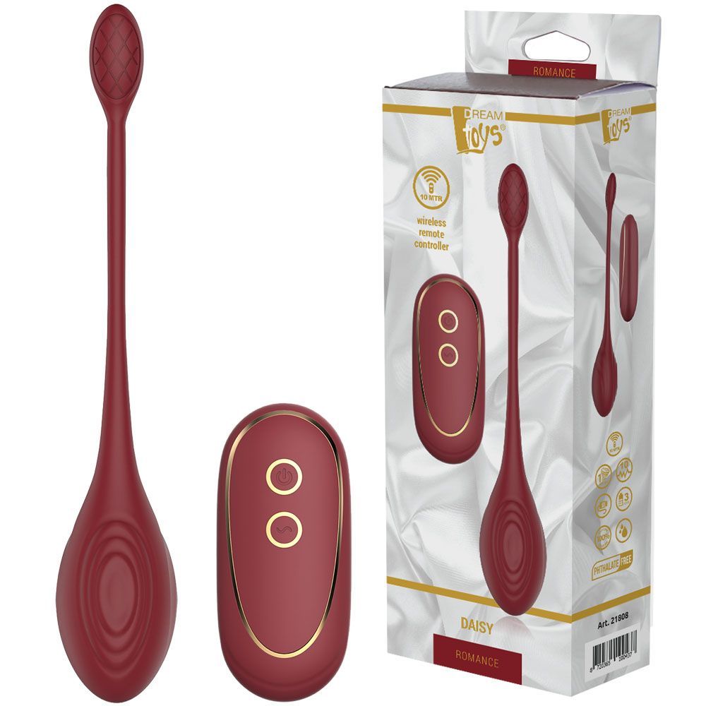 Виброяйцо Dream Toys Romance Daisy, 23 см (бордовый)