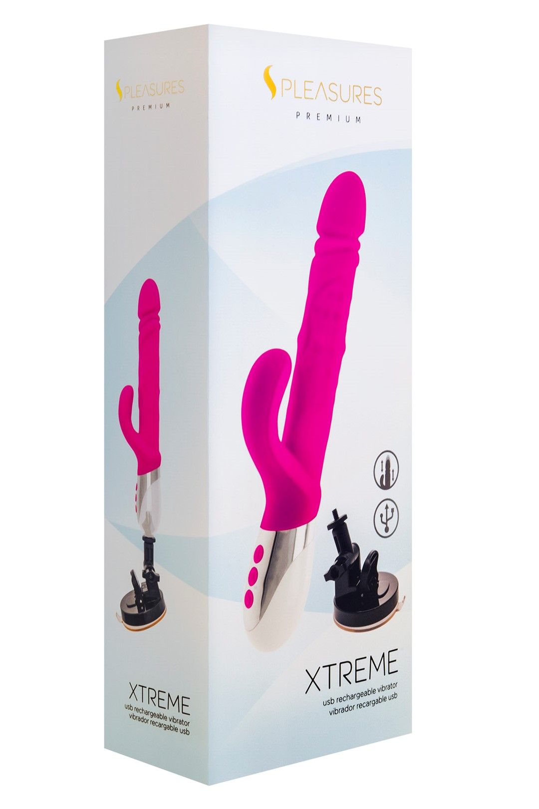 Вибратор-кролик Pleasures Premium Xtreme, 27,5 см (розовый)