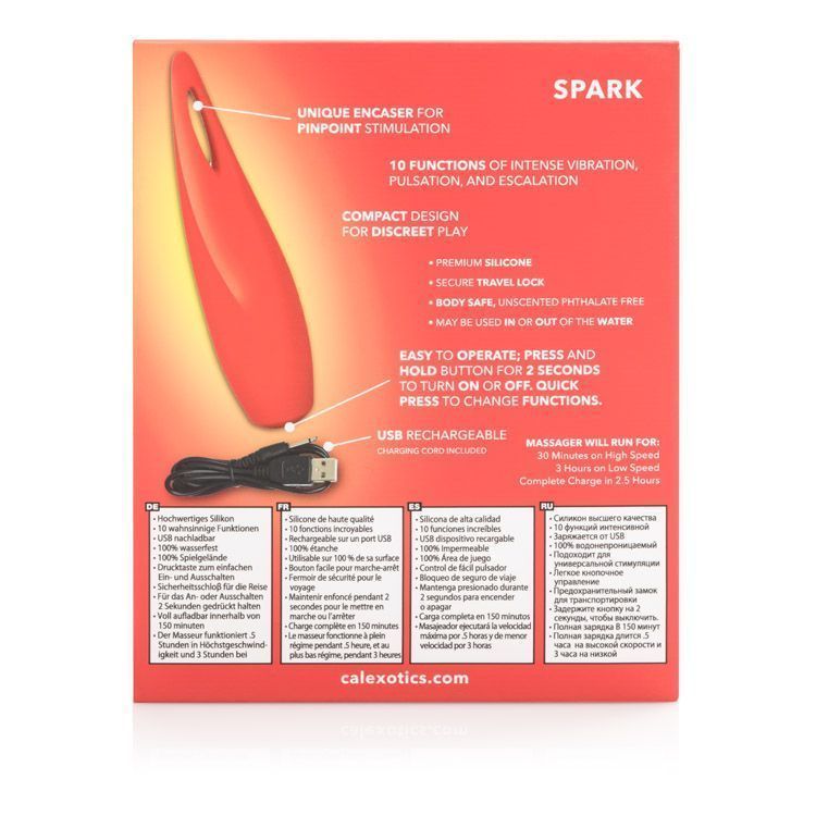 Вибратор для клитора CalExotics Red Hot Spark, 11,5 см (красный)