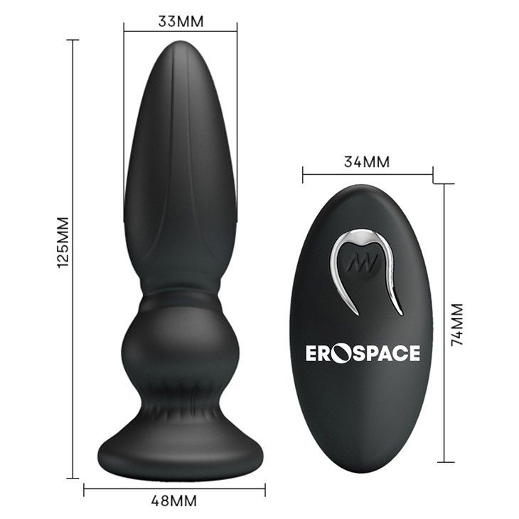 Korek analny Erospace Deeplo, 12,5 cm (czarny)
