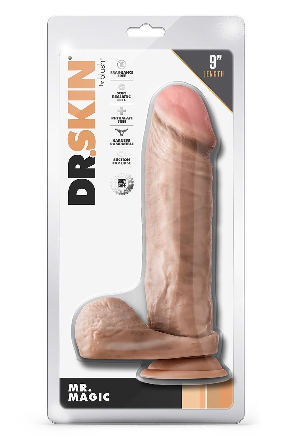 Dildo Blush Dr. Skin Mr. Magic 9 inch, 24 cm  (w kolorze cielistym)