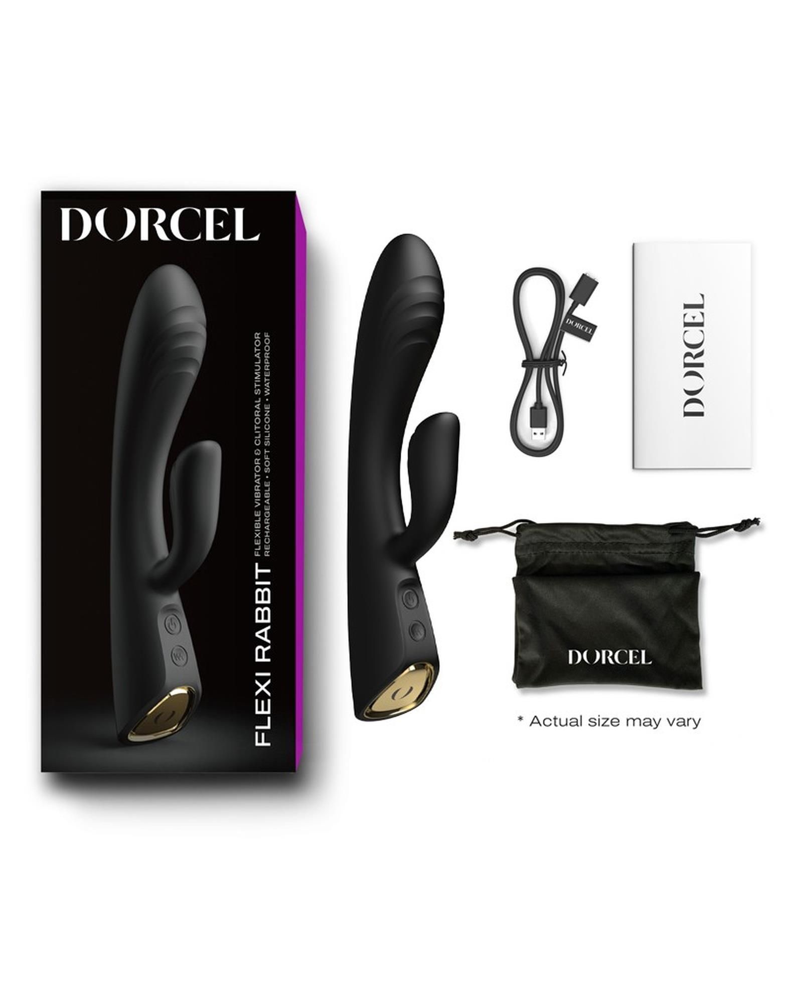 Wibrator królik Dorcel Flexi Rabbit, 21,2 cm (czarny)