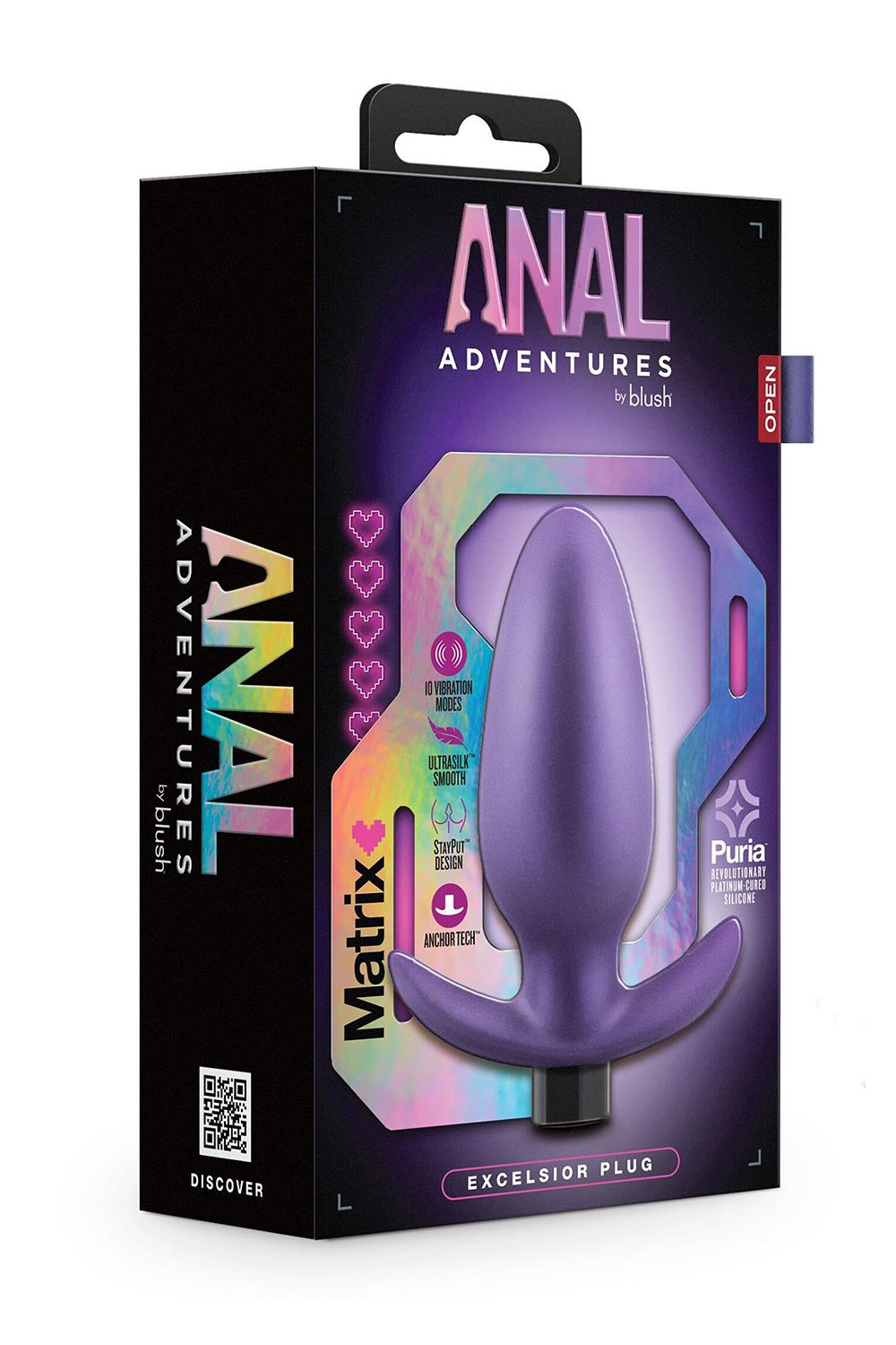 Korek analny Anal Adventures Matrix Excelsior Plug, 12.1 cm (fioletowy)