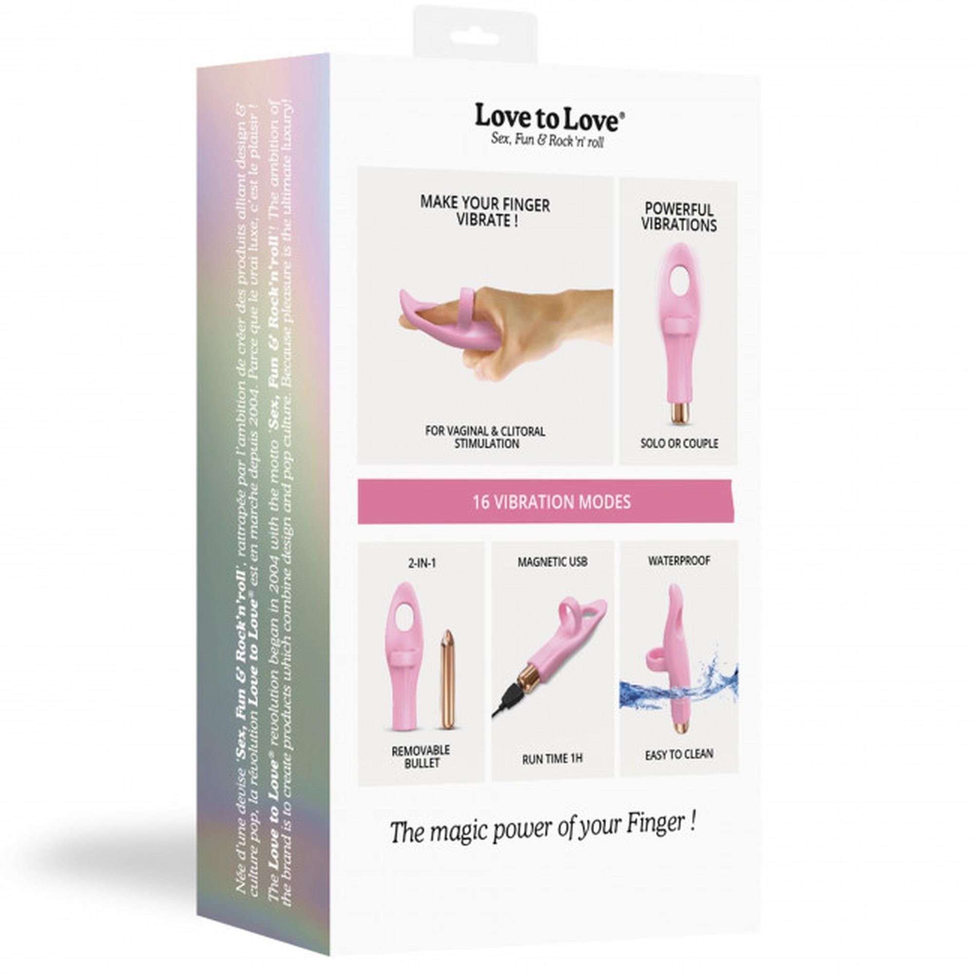 Вибратор на палец Love To Love Tickle Me, 13,5 см (розовый)