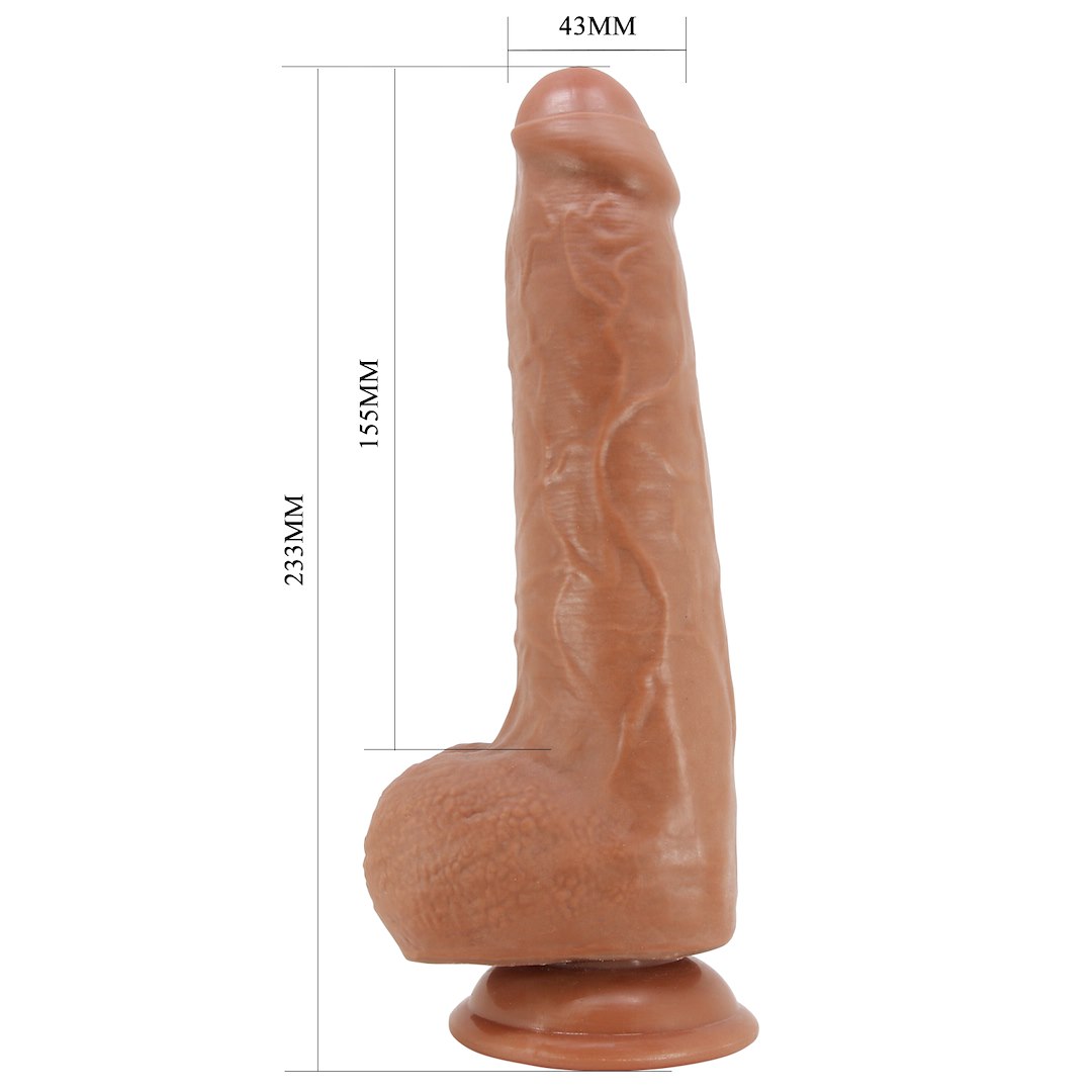Фаллоимитатор Pretty Love Sliding Skin Draco 9.2", 23.3 см (коричневый)