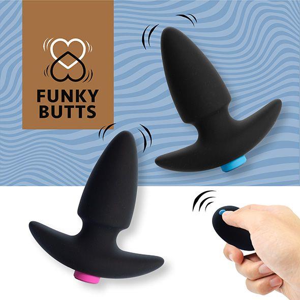 Zestaw korków analnych FeelzToys FunkyButts, 12,5 cm (czarny)