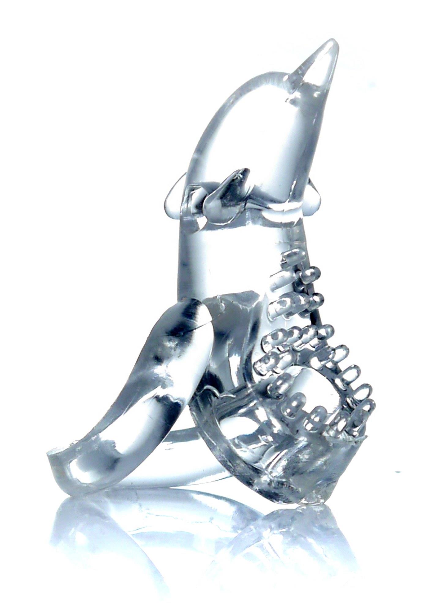 Віброкільце B - Series EasyLove Dolphin Vibro CockRing, 9 см (прозорий)