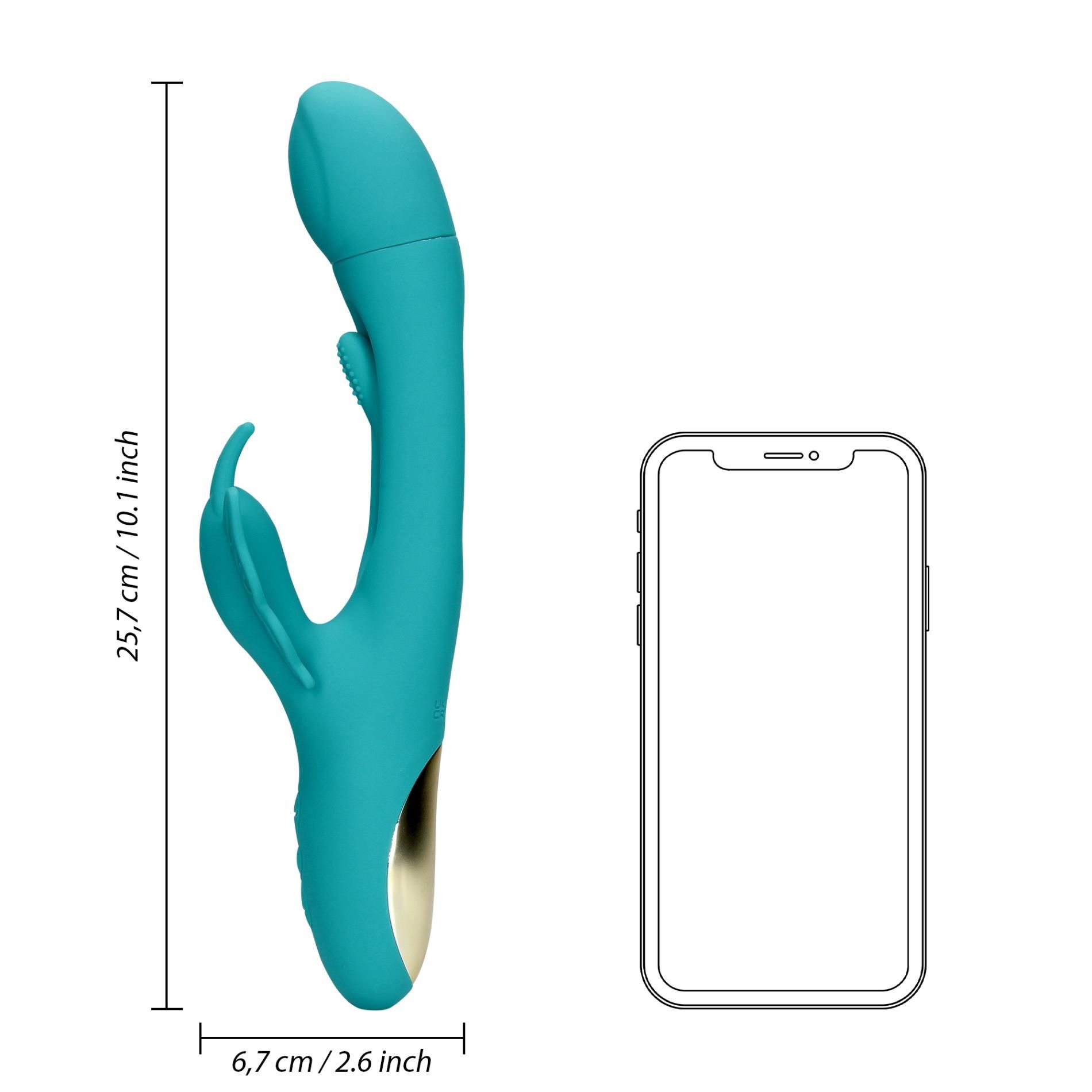 Вибратор Loveline Flapping G-Spot Butterfly, 25.7 см (бирюзовый)