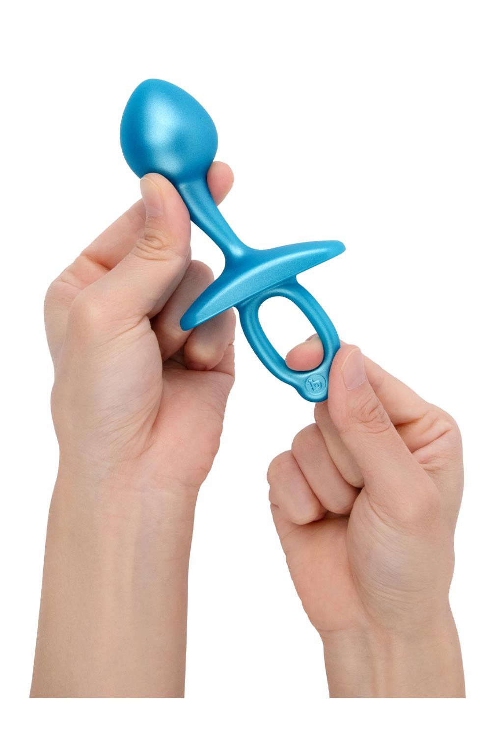 Анальная пробка B-Vibe Bulb Plug, 10.7 см (голубой)