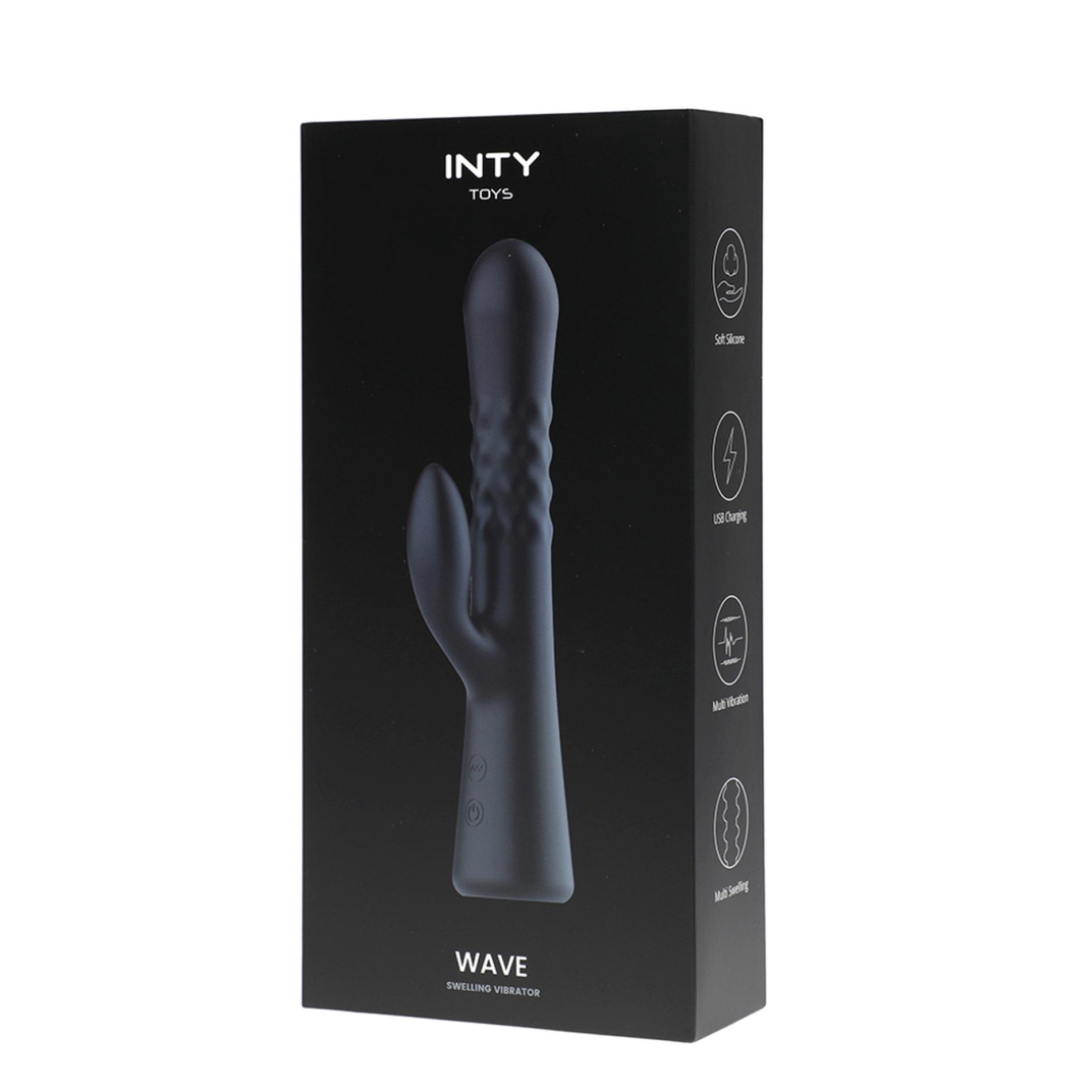 Вибратор-кролик Inty Toys Wave, 23.5 см (черный)