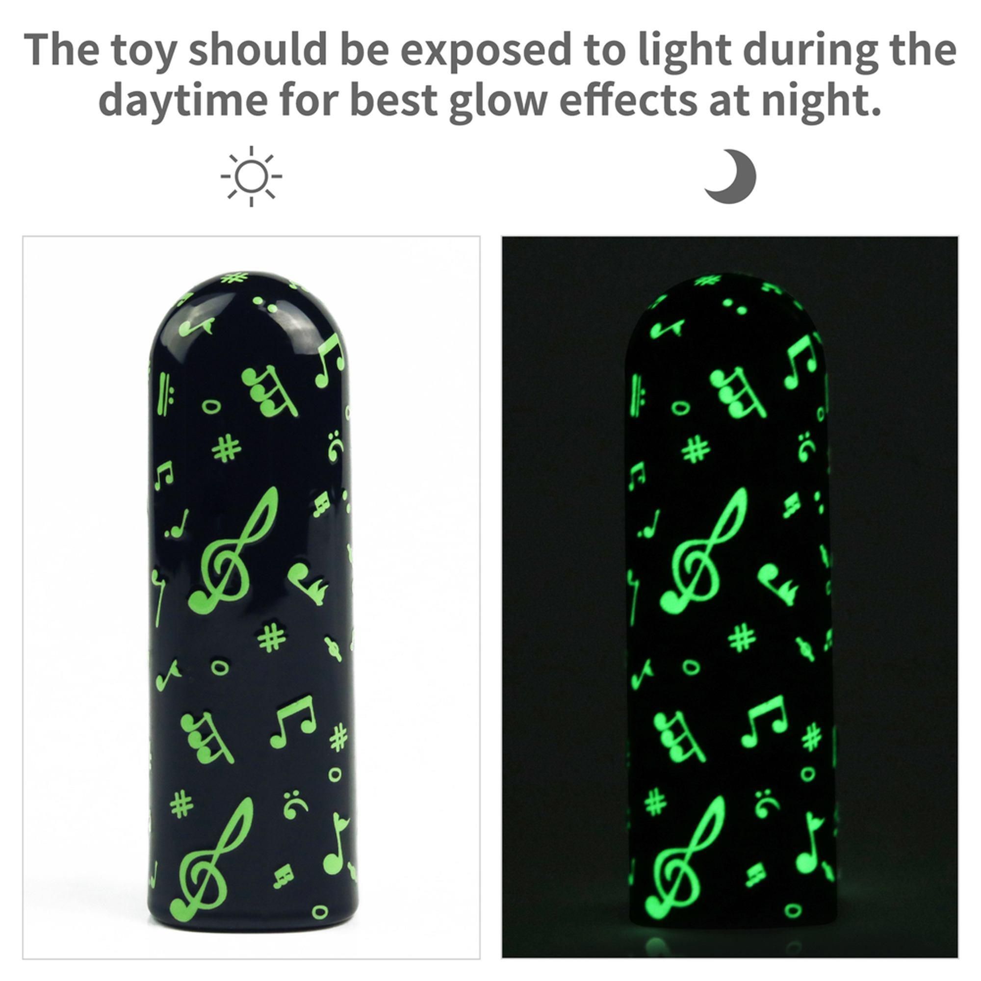 Wibrator łechtaczkowy LoveToy Music Massager Glow In The Dark, 8,5 cm (czarny)