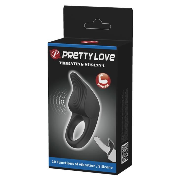 Ерекційне кільце Pretty Love Vibrating Susanna, 8,7 см (чорний)