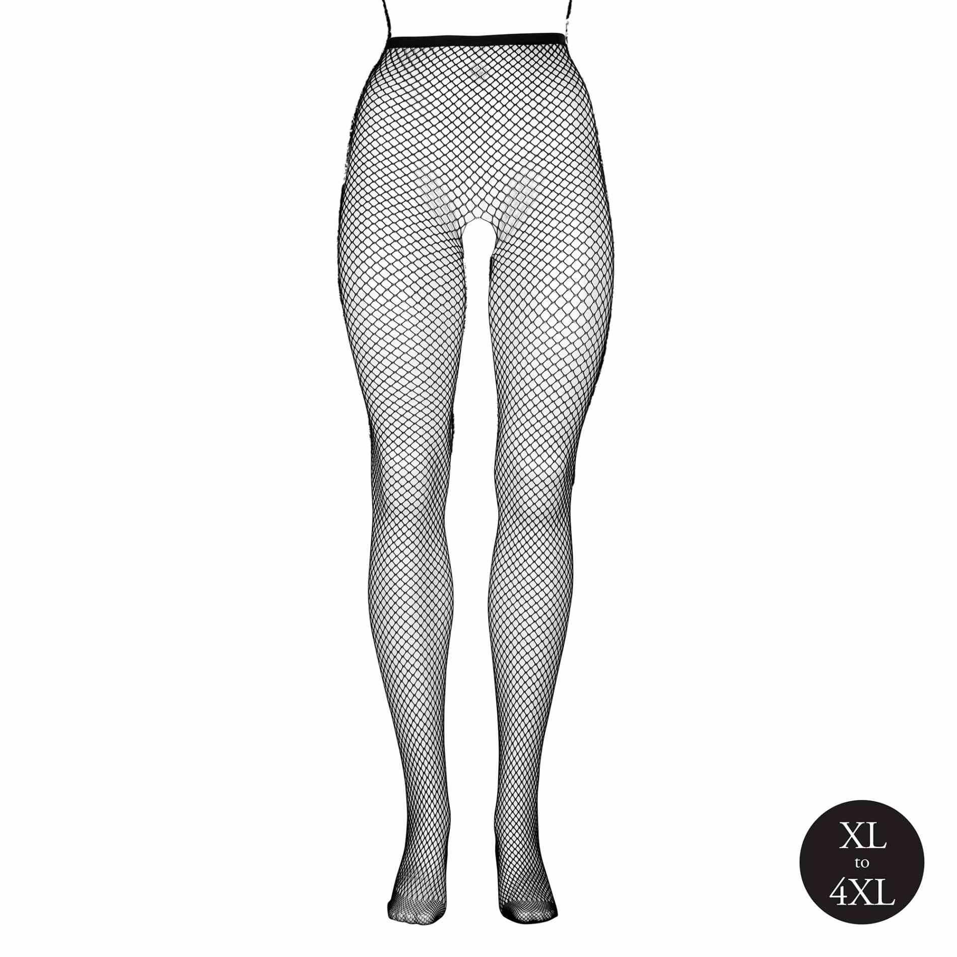 Rajstopy Le Désir with small fishnet structure, XL-4XL (czarny)