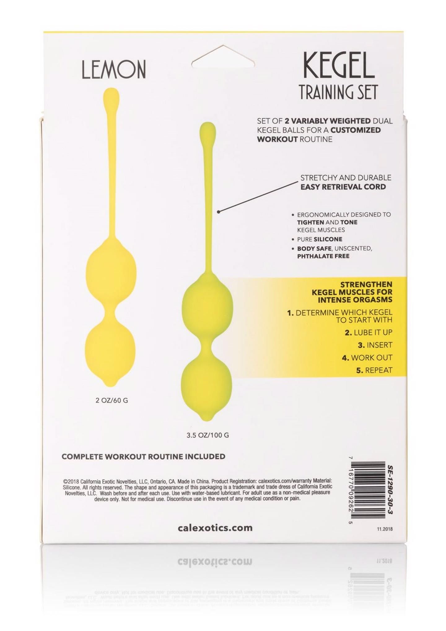 Вагинальные шарики CalExotics Kegel Training Set Lemon, 19 см (желтый)