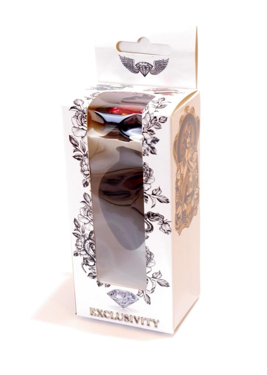 Silikonowy korek analny z kryształem Boss Silikon Jewellery, 8 cm (różowy)