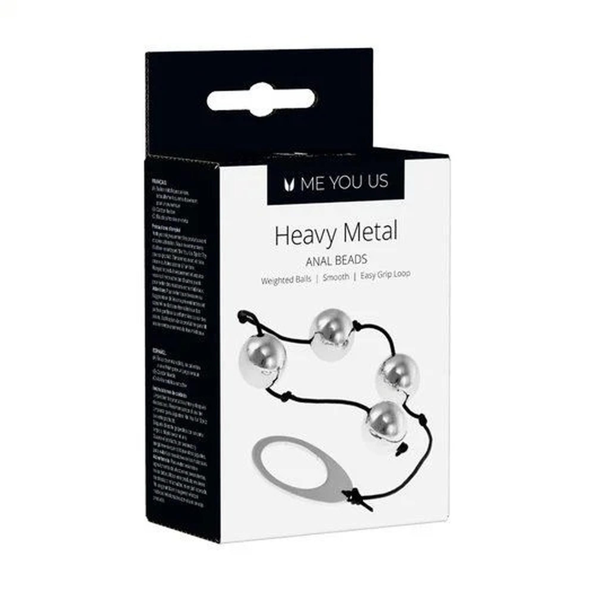 Анальные шарики Me You Us Heavy Metal, 22 см (серебристый)