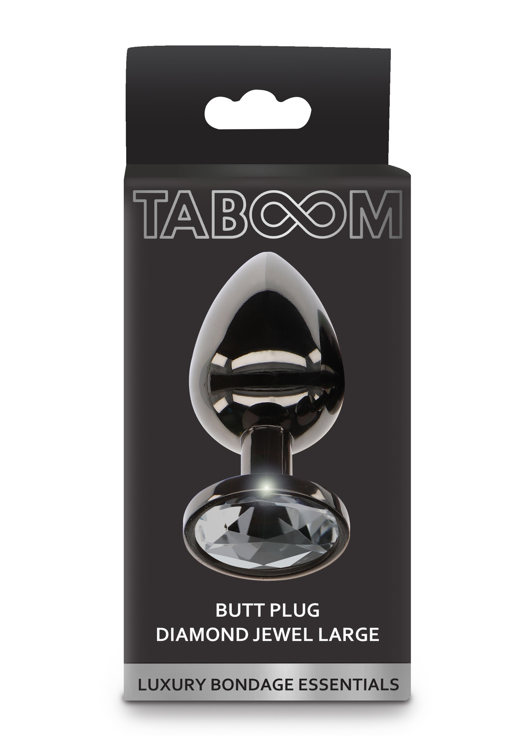 Анальна пробка Taboom Butt Plug With Diamond Jewel L, 9.5 см (чорний)