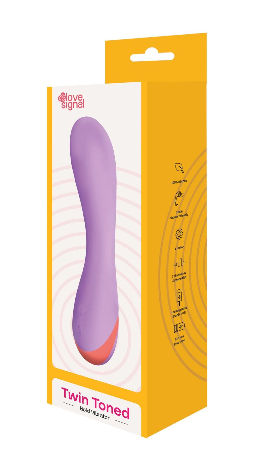 Wibrator Dream Toys Twin Toned, 19 cm (fioletowy)