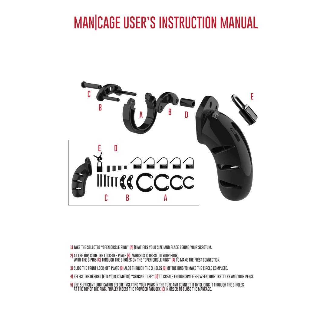 Пояс верности для мужчин ManCage 03 Chastity Cage, 12 см (черный)