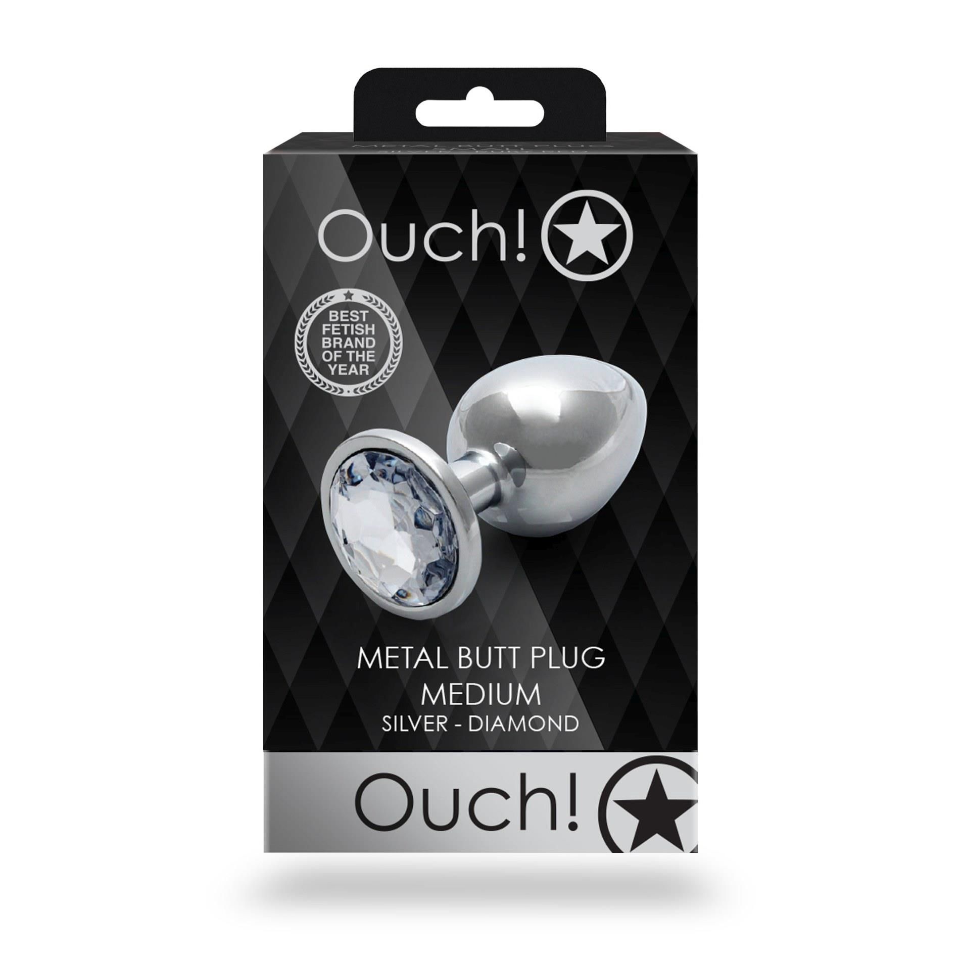 Korek analny Ouch! Round Gem M, 7.1 cm (przezroczysty)