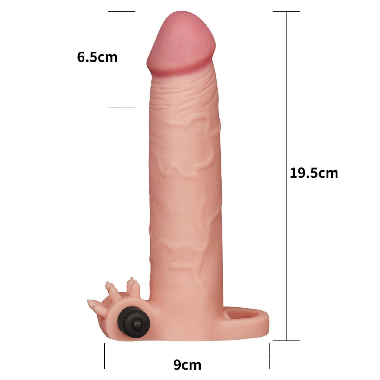 Насадка на пенис Pleasure X-Tender Flesh Add 3", 19,5см (телесный)