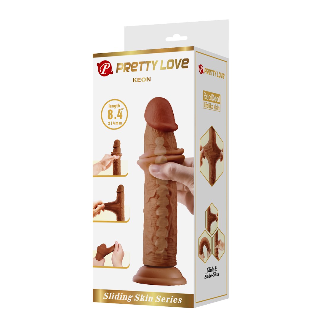 Фаллоимитатор Pretty Love Keon 8.4”, 21.4 см (коричневый)