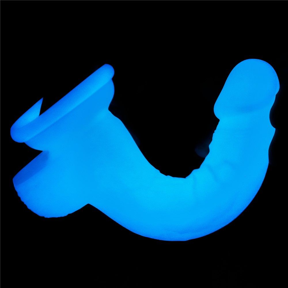 Неоновый фаллоимитатор LoveToy Lumino Play, 18 см (синий)