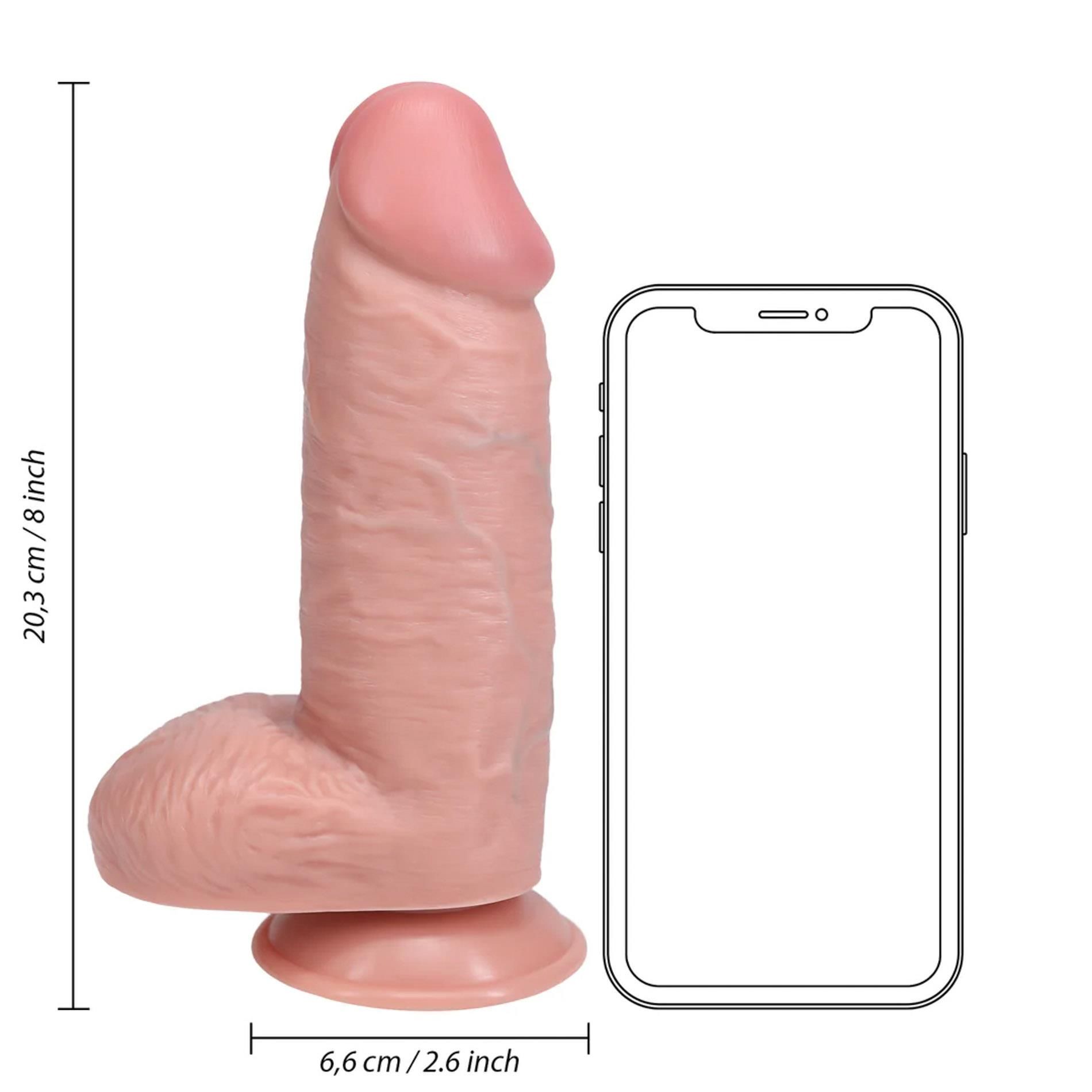 Фаллоимитатор RealRock Extra Thick, 20.3 см (телесный)
