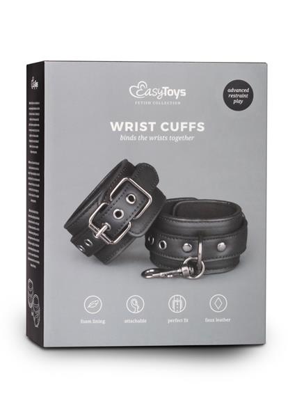 Наручники EasyToys Black Leather Handcuffs (чорний)
