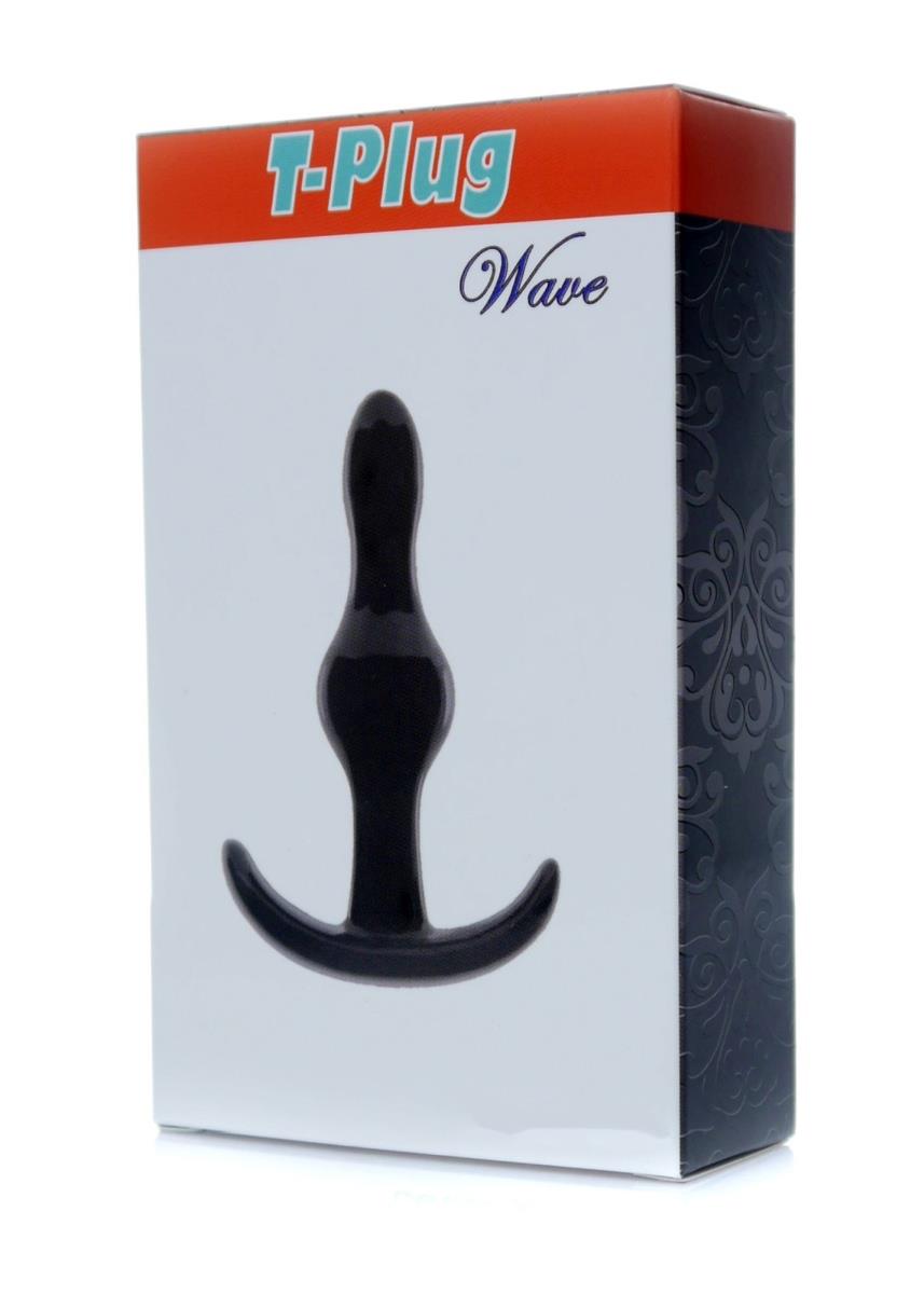 Анальна пробка B - Series EasyLove Plug-T-Plug Wave, 9 см (чорний)