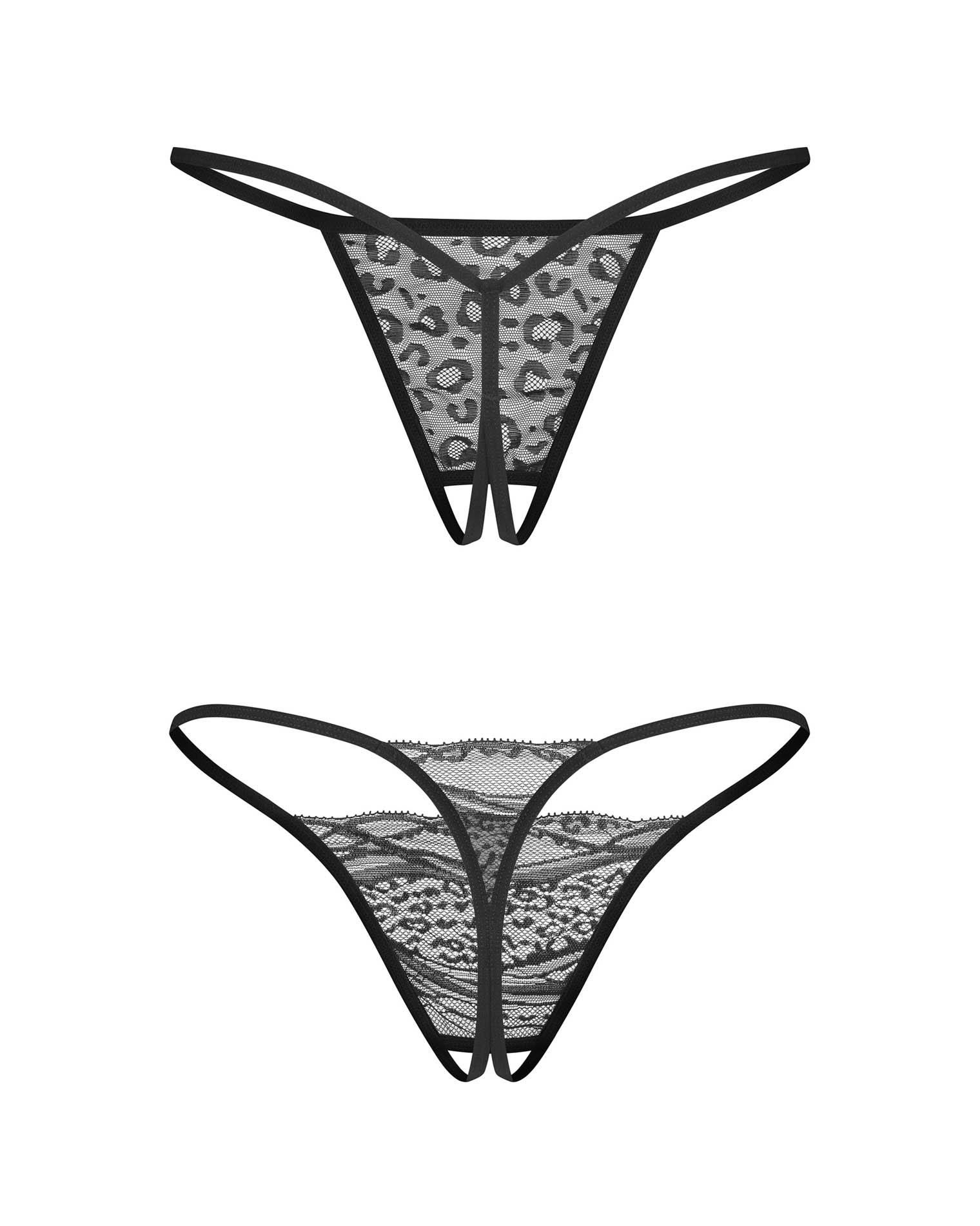 Комплект из 2 стрингов Obsessive Bianca, L/XL (черный)