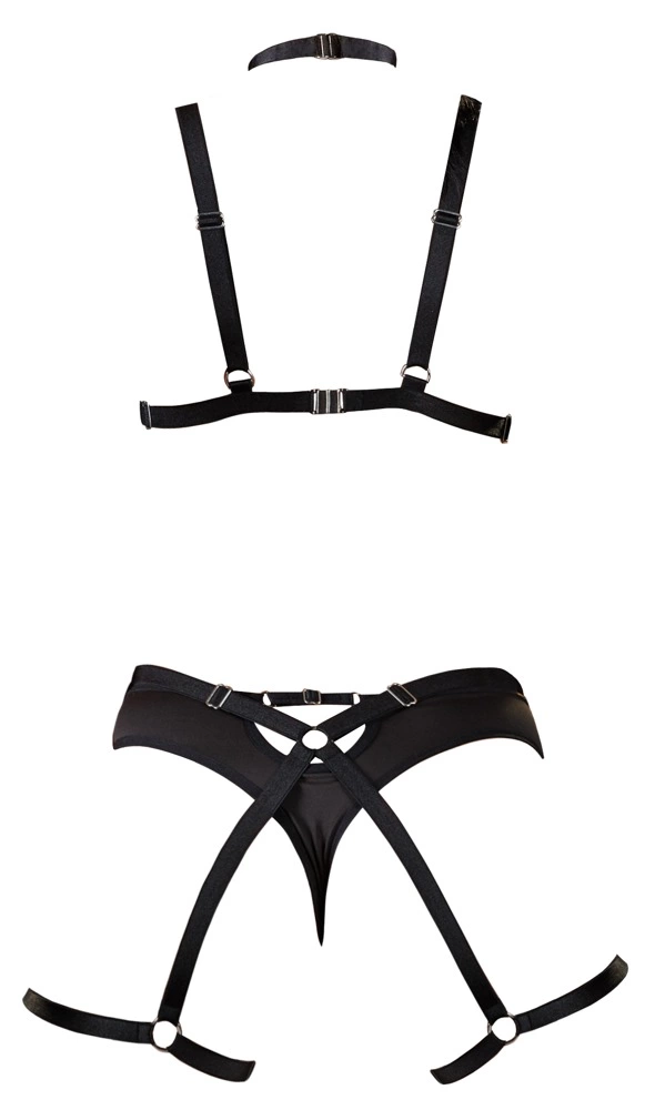 Cottelli LINGERIE Bondage Set S-L - Zestaw BDSM, Czarny, S-L