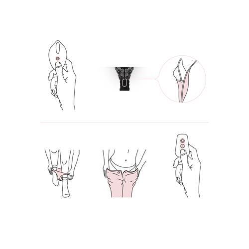 Easytoys Vibrating Briefs - Wibrator do majtek, Czarny, 9 cm
