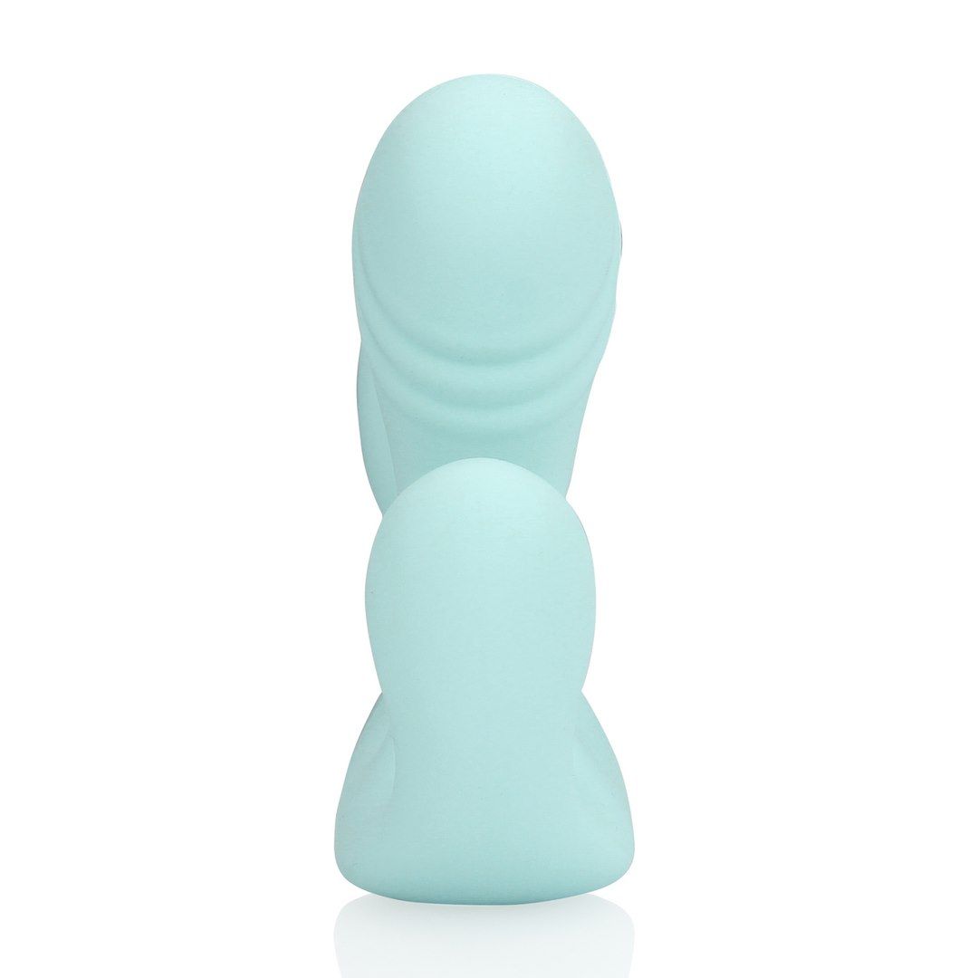 Вібратор Shots Three-In-One Liquid Silicone Vibrator, 11.4 см (блакитний)
