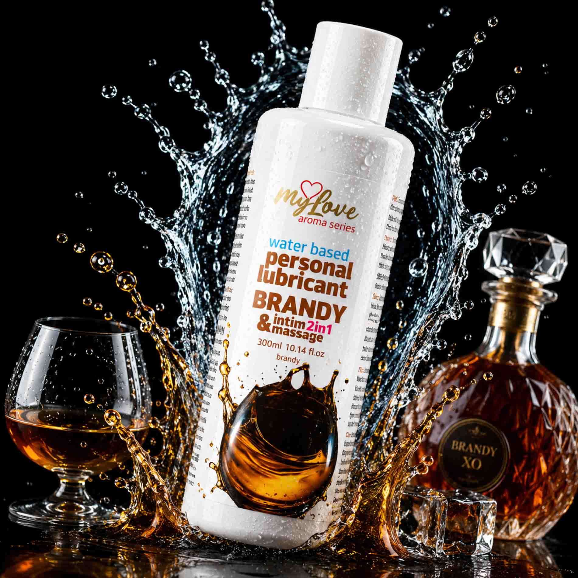 Lubrykant MyLove Aroma Series Intim&Massage 2in1 Brandy, 300 ml