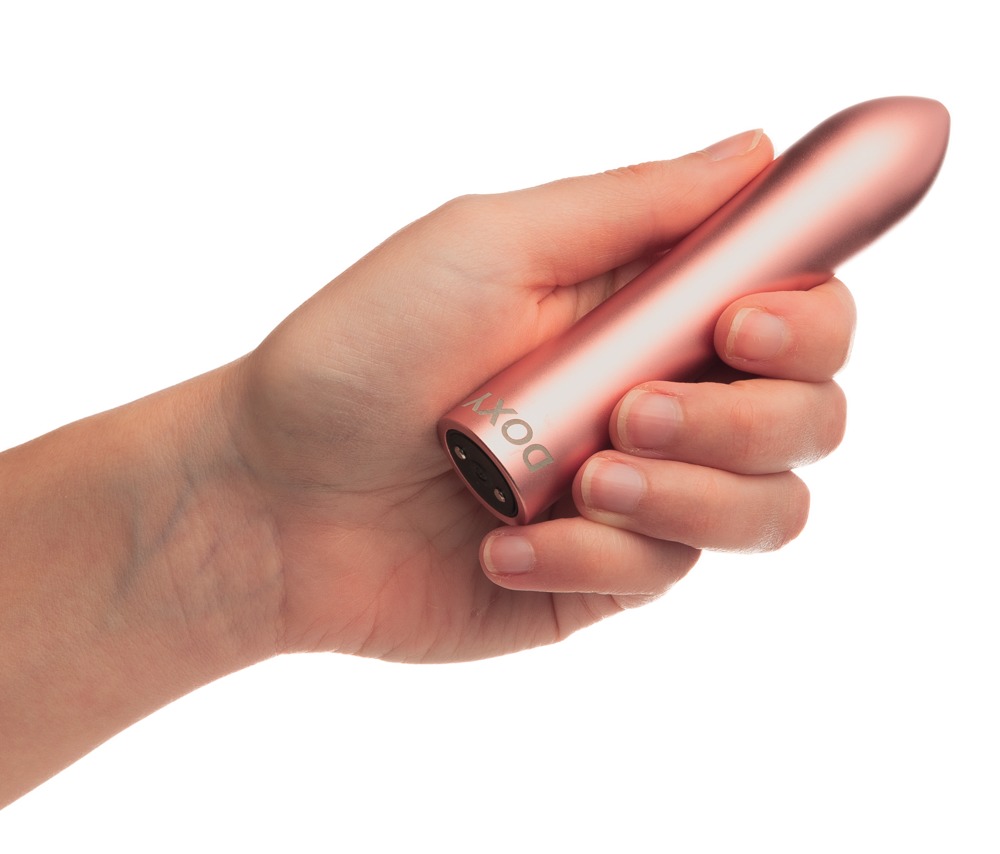 Вибратор Doxy Bullet, 12 см (розовое золото)