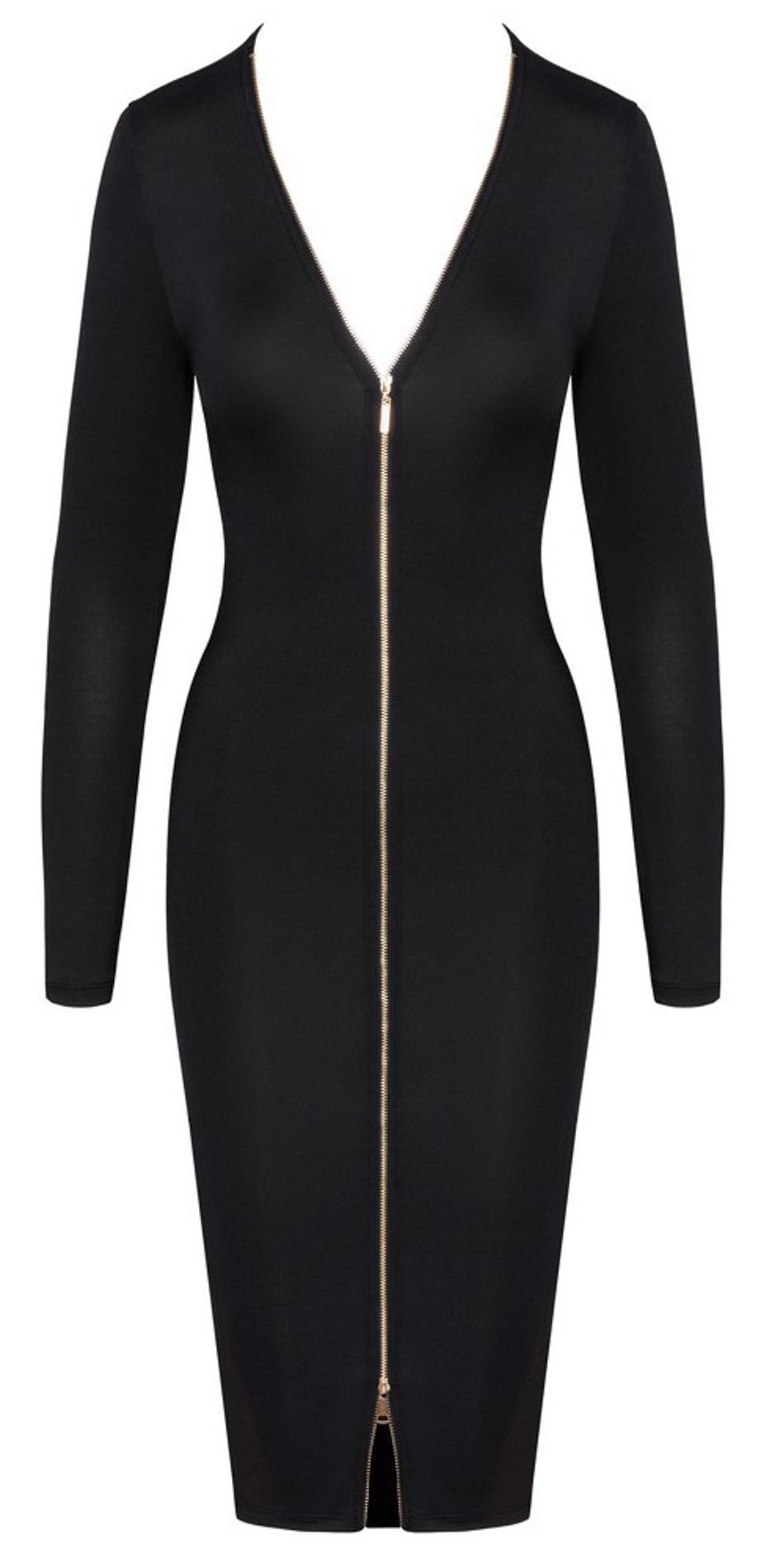 Sukienka Cottelli Collection Party Zip, XL (czarny)