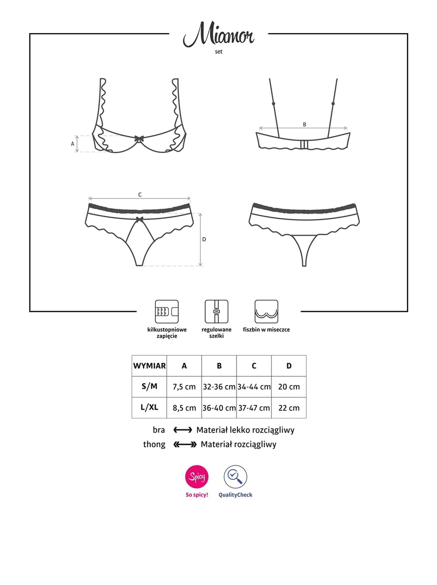 Эротический комплект Obsessive Miamor, S/M (черный)
