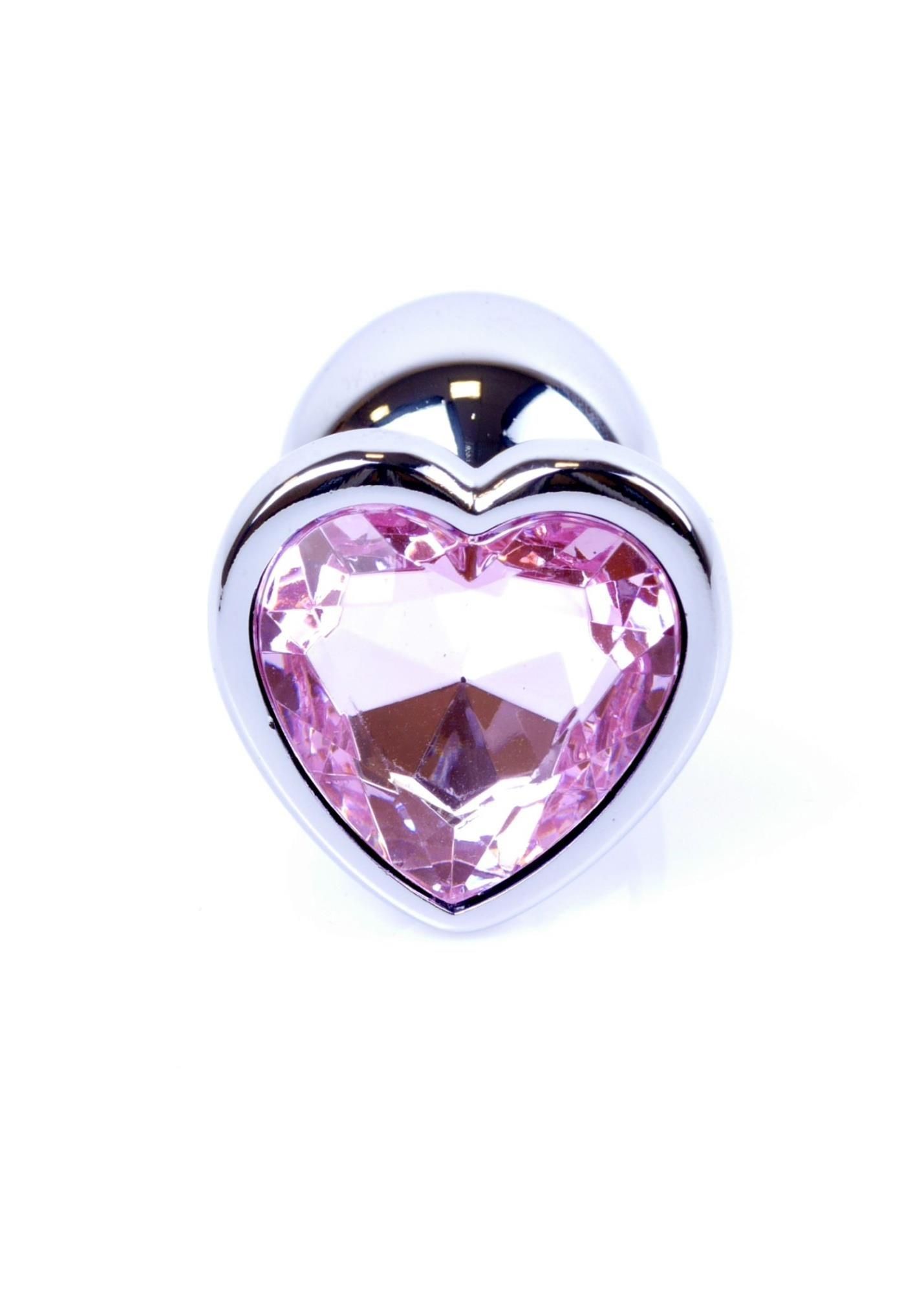 Korek analny MyLove Toys Jewellery Silver Heart Plug, 7 cm (jasnoróżowy)