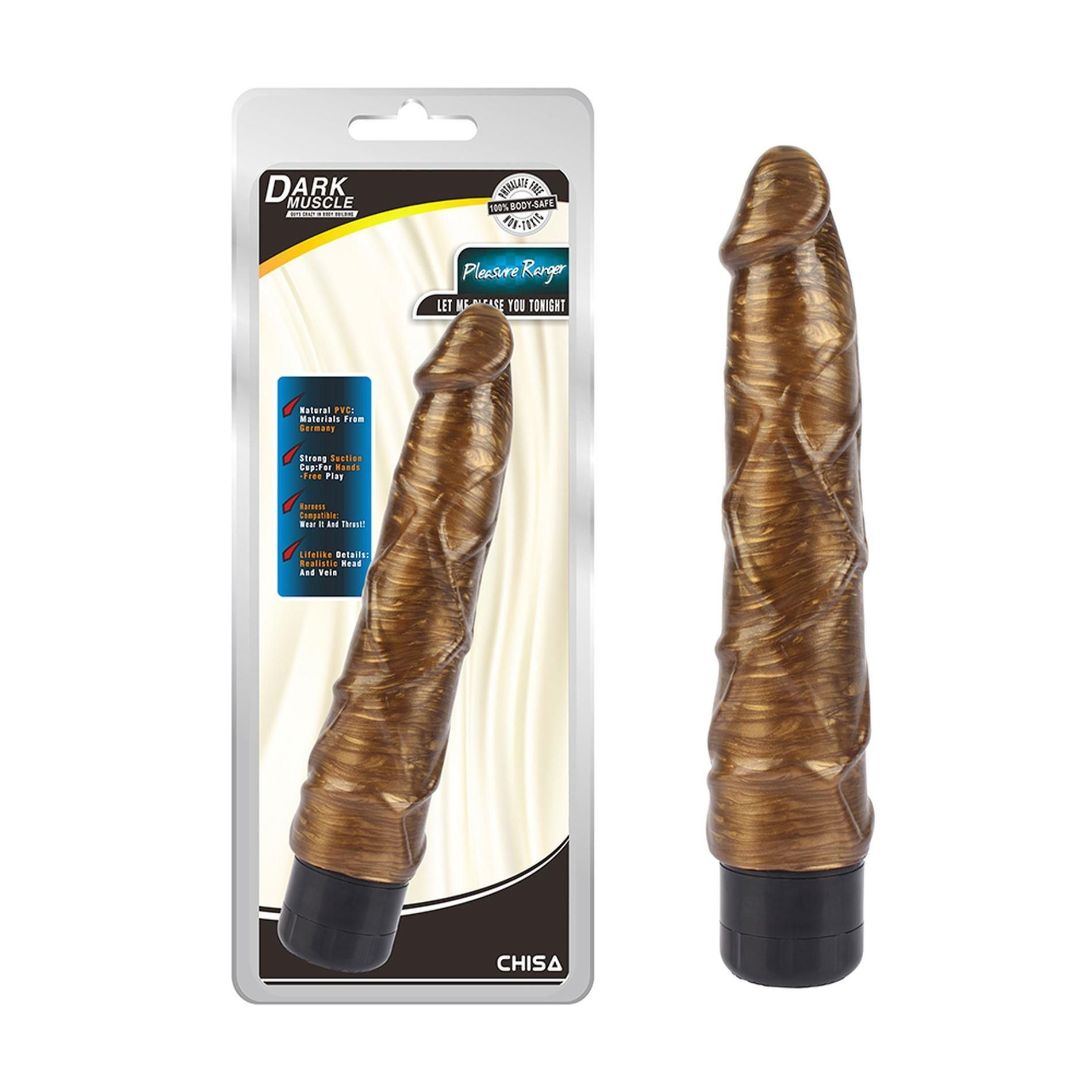 Вибратор DarkMuscle Pleasure Ranger, 22.5 см (золотой)