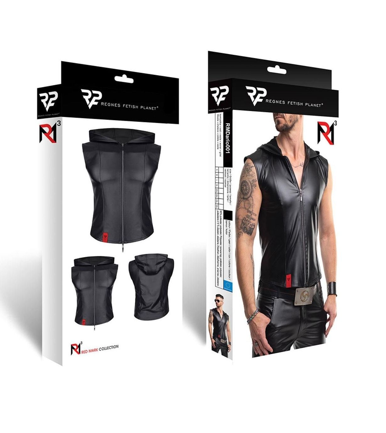 Жилет Regnes Fetish Planet RMDario001, XXL (черный)