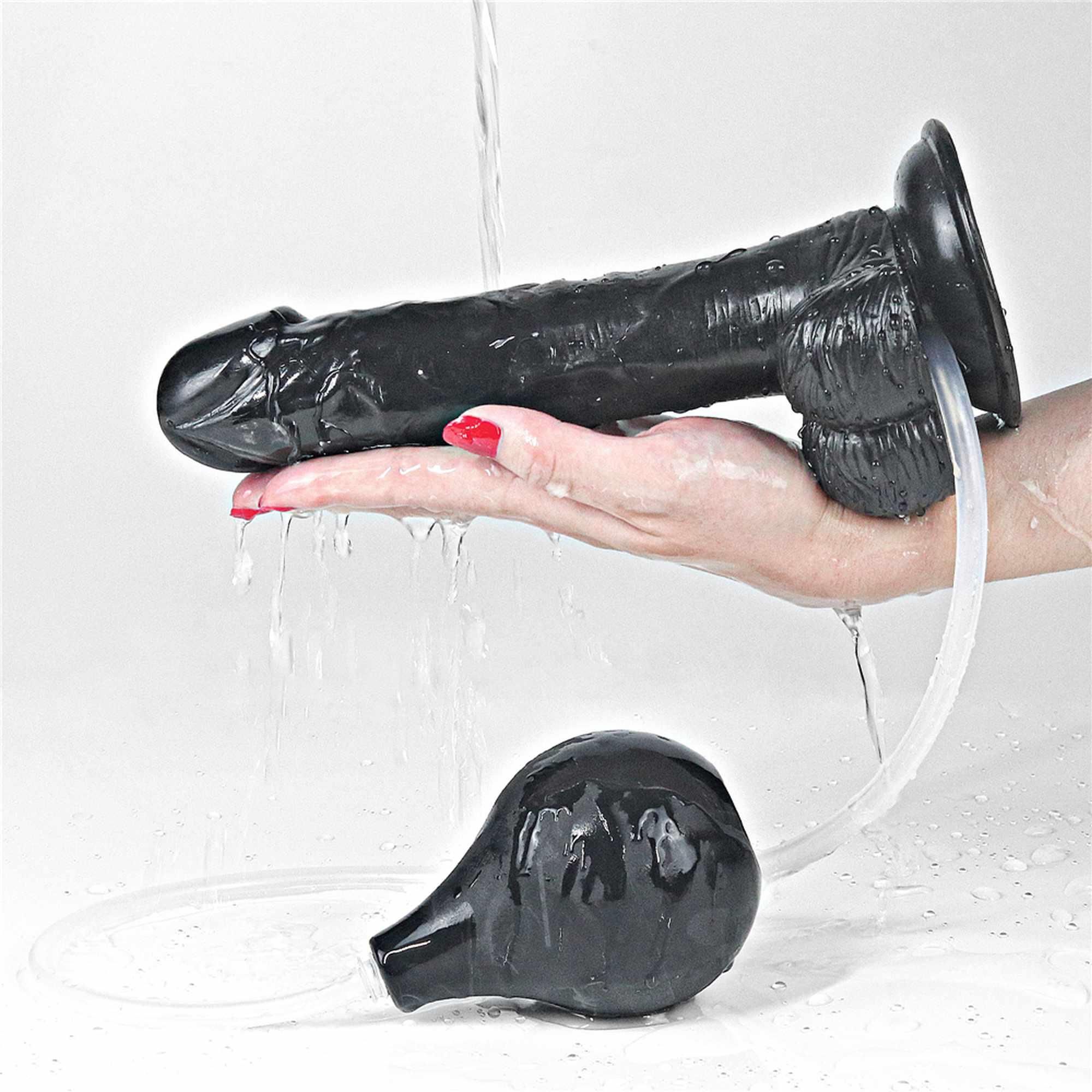 Фалоімітатор LoveToy Squirt Extreme 9, 23 см (чорний)