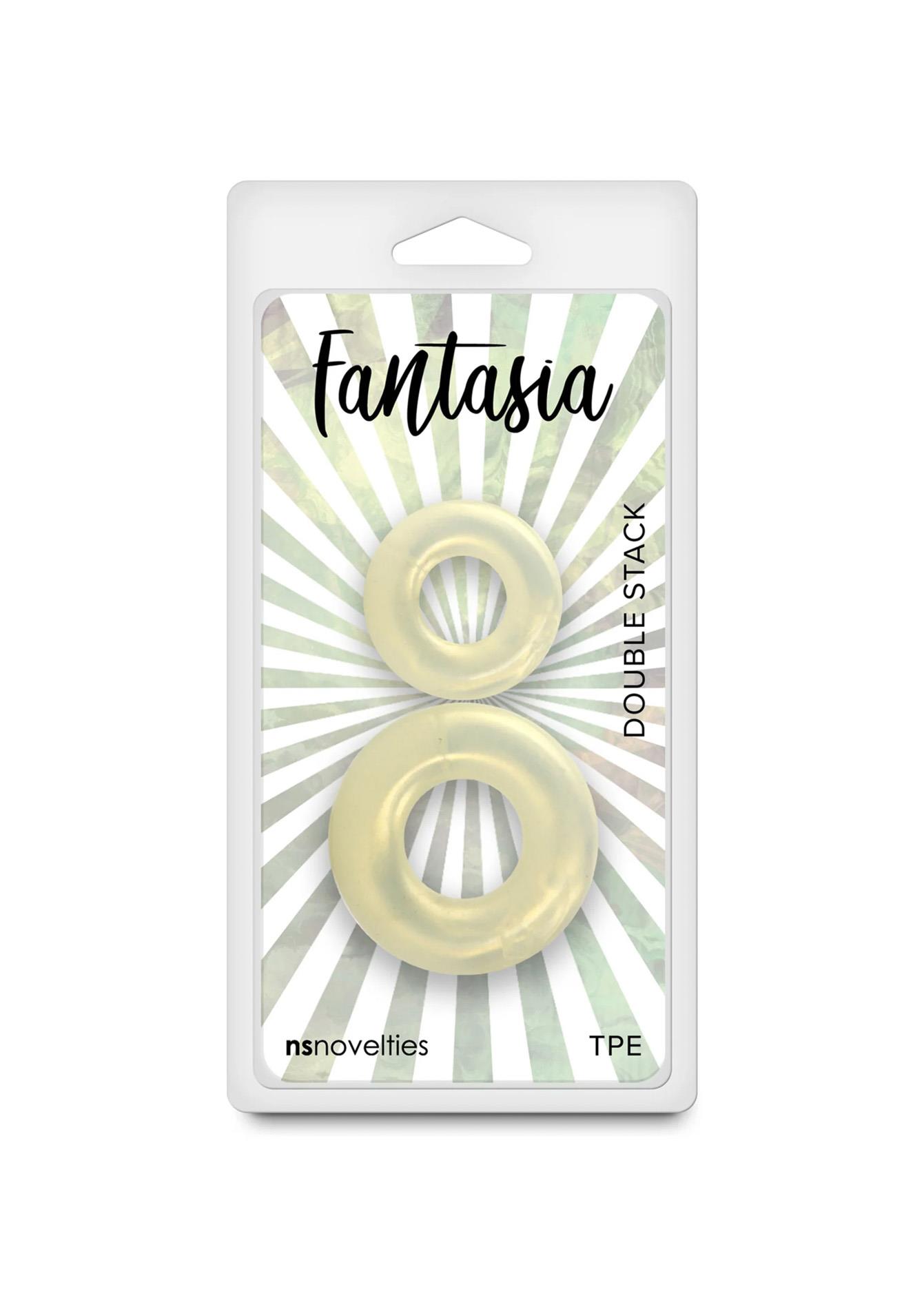 Эрекционное кольцо Fantasia Double Stack, 2 шт (желтый)