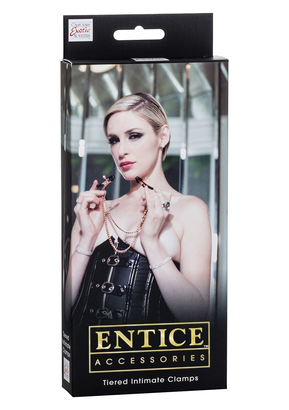 Зажимы для сосков Entice Tiered Intimate Clamps, 26,8 см (золотой)