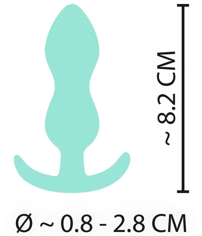 Korek analny Cuties Mini Butt, 7,5x2,8 cm (miętowy)